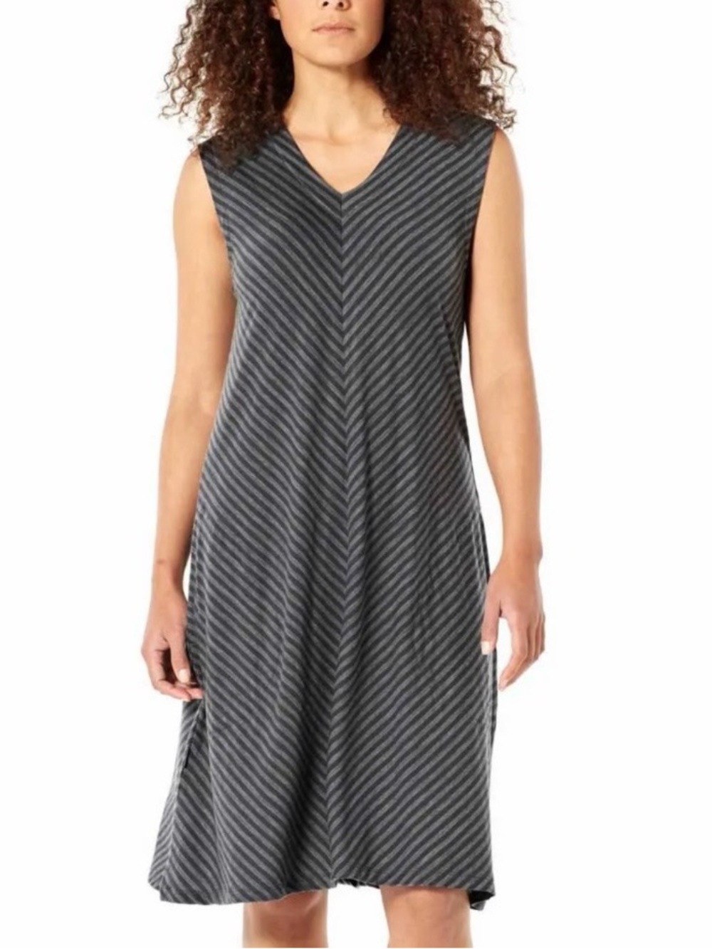 Icebreaker Gray Striped wool blend dress size medium